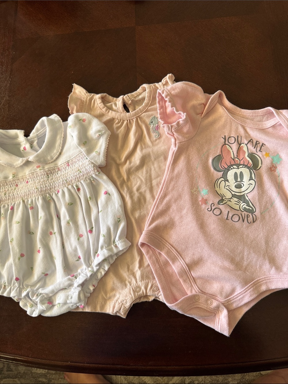 Disney Minnie Mouse Pink Baby One-Piece Bodysuit - "You Are So Loved"